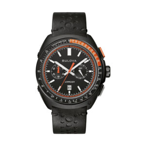 Racer Chronograph, czarna tarcza na czarnym skórzanym pasku