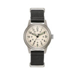 Zegarek Hack 38 mm – kość słoniowa ze skórzanym paskiem